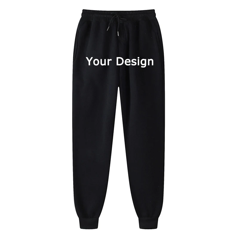 Pantalones de chándal con estampado personalizado para hombres y mujeres, Joggers atléticos, pantalones informales sueltos forrados de lana con