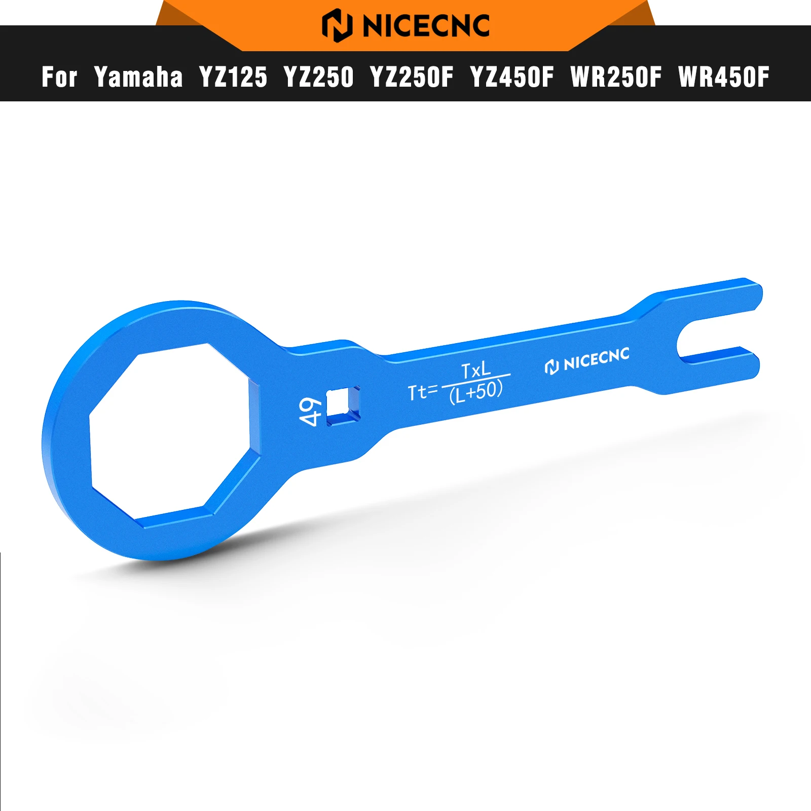 

49 мм ключ для крышки вилки для Yamaha YZ125 YZ250 YZ250F YZ450F 2006-2020 WR250F WR450F 2015-2019 YZ125X YZ250X YZ250FX YZ450FX