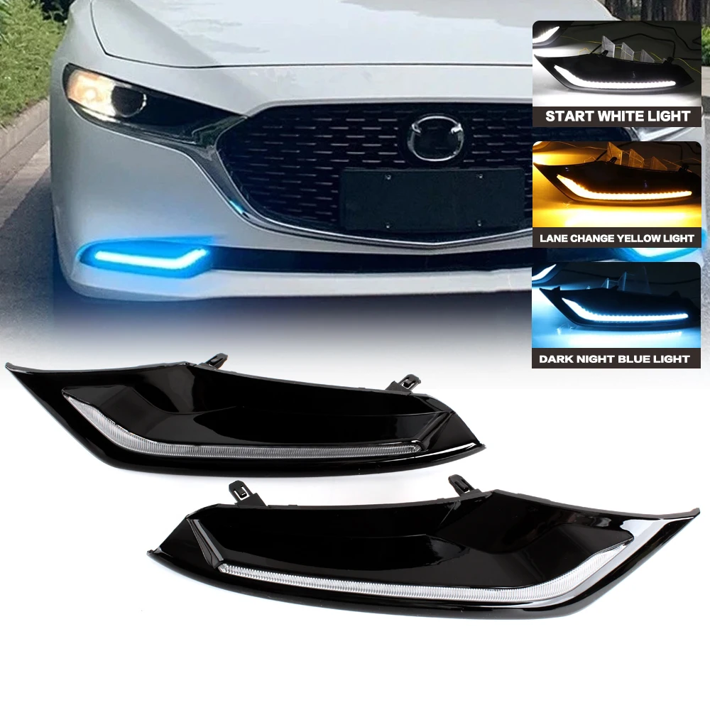 

LED Daytime Running Lights for Mazda 3 Sedan 2019-2022 Front Driving Fog Lights with Dynamic Turn Signal Dynamic LED DRL Kit