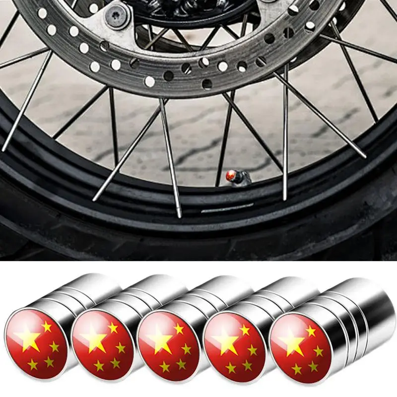 For Refer To Description  Valve Stem Caps 5Piece Metal Stem Caps Tire Valve Caps Dustproof Waterproof Motorcycle Accessories