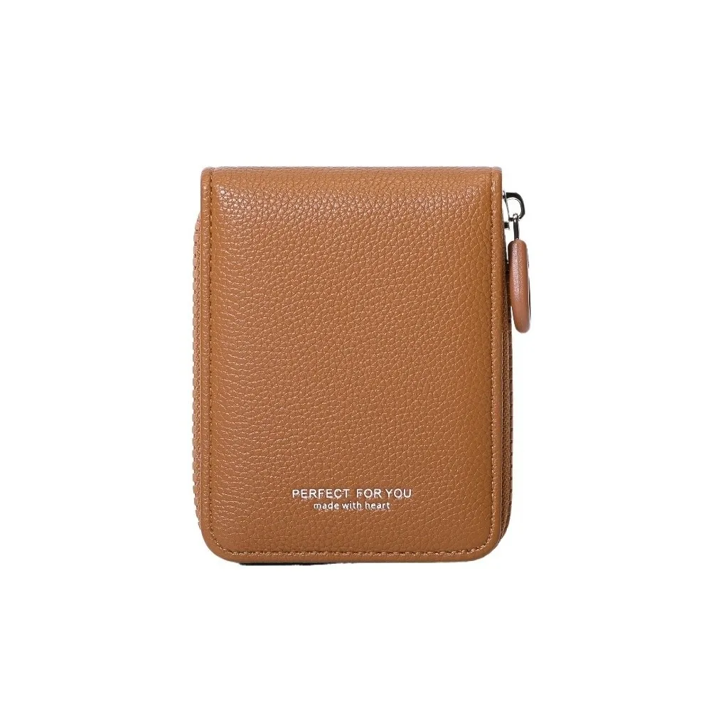 

Portable Ultra Thin Women Short Wallet Zipper Multi-function PU Leather Card Holder Short Clutch Coin Purse Card Storage Bag