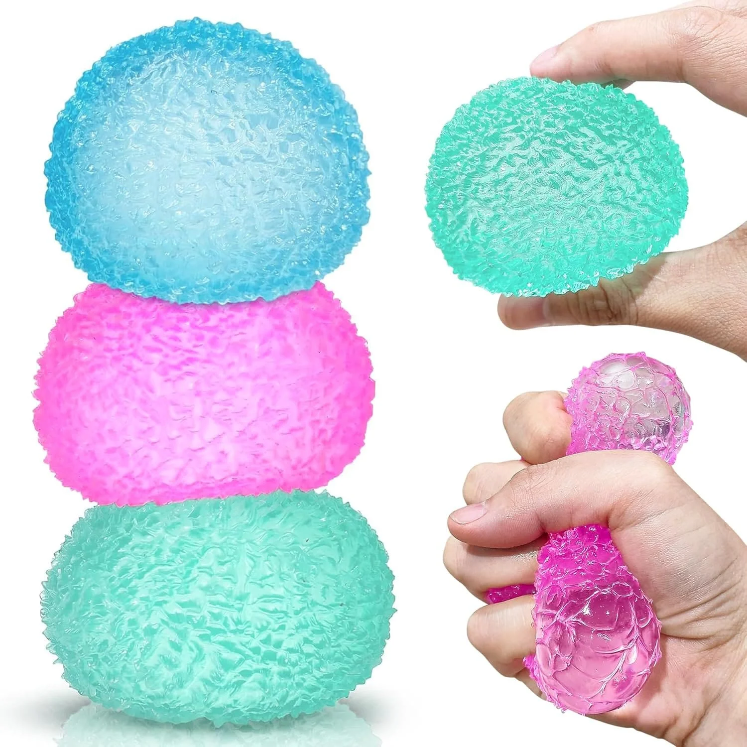 Fructose Ice Smoothie Ball - Moldable Texture, Crunchy Sound When Squeezed, Hailstone-Like, Beautiful Handmade Ball