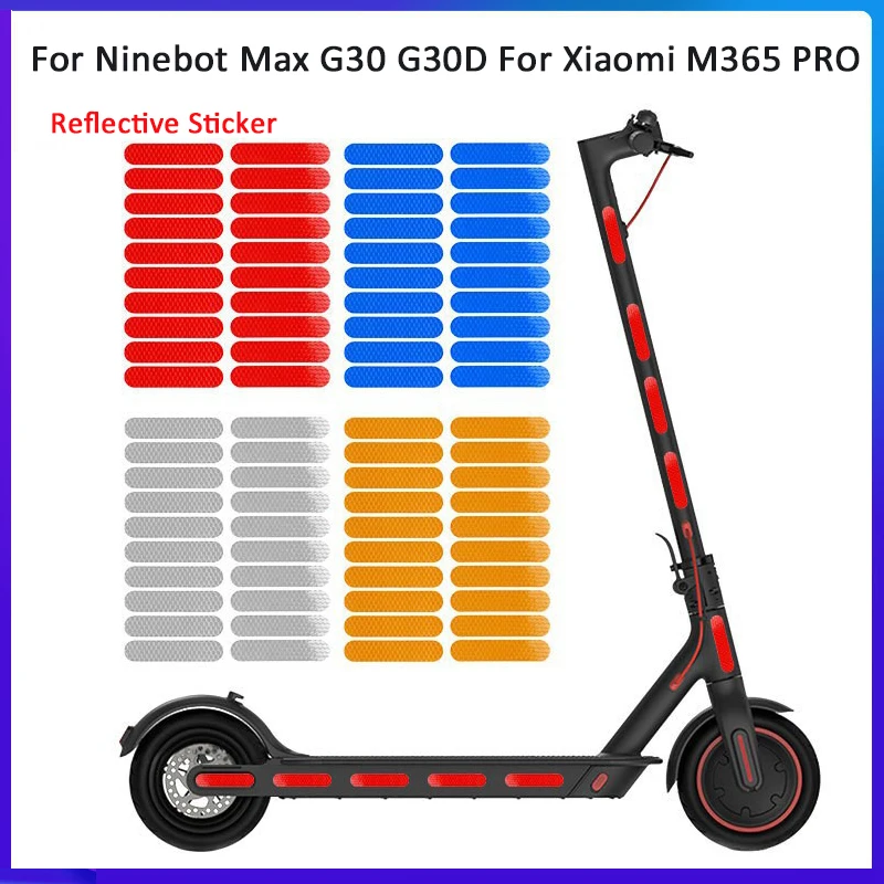 Universal Electric Scooter Reflective Sticker Set For Xiaomi M365 PRO For Ninebot Max G30 G30D Decoration Warning Driving Safety