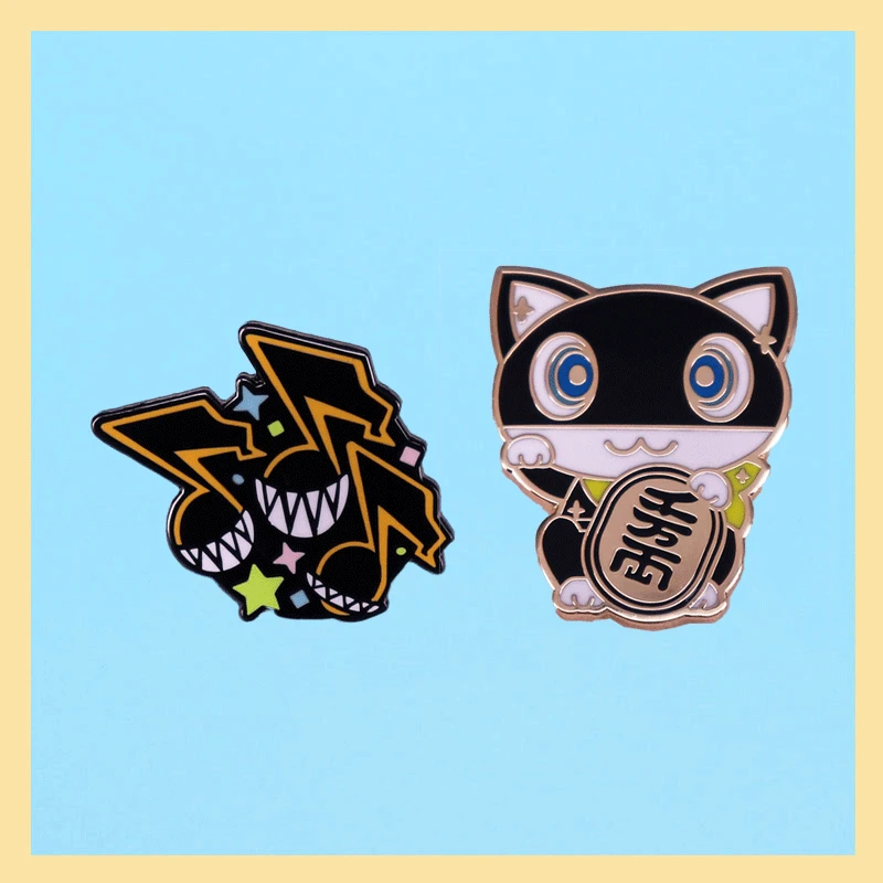 Fashion Element Cartoon Game Kitten Brooch Denim Jacket Backpack Pin Decoration Creativity Anime Metal Badges Collecting