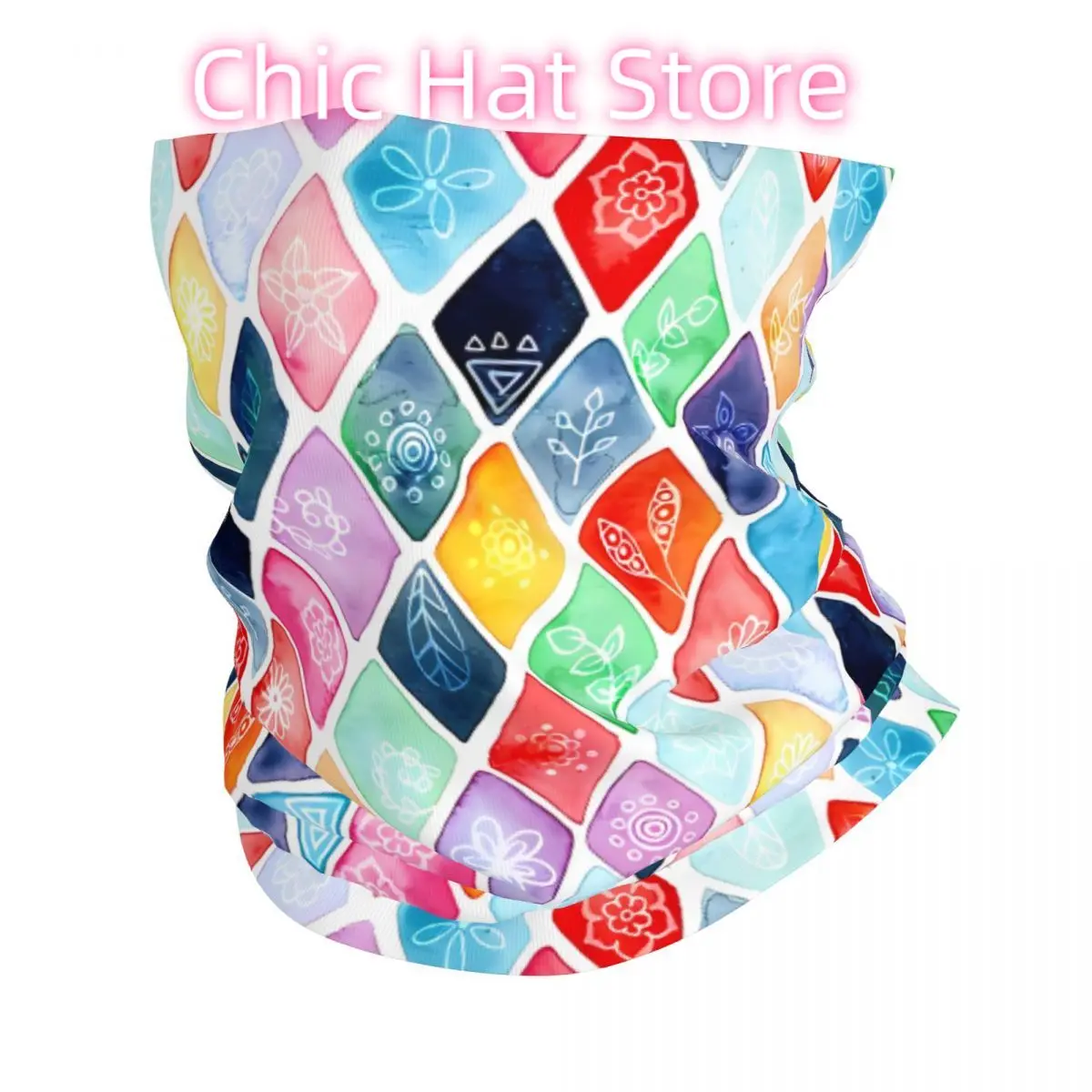 

Шарф с акварельными радужными бриллиантами, шейный платок, маска для лица, полиэстер