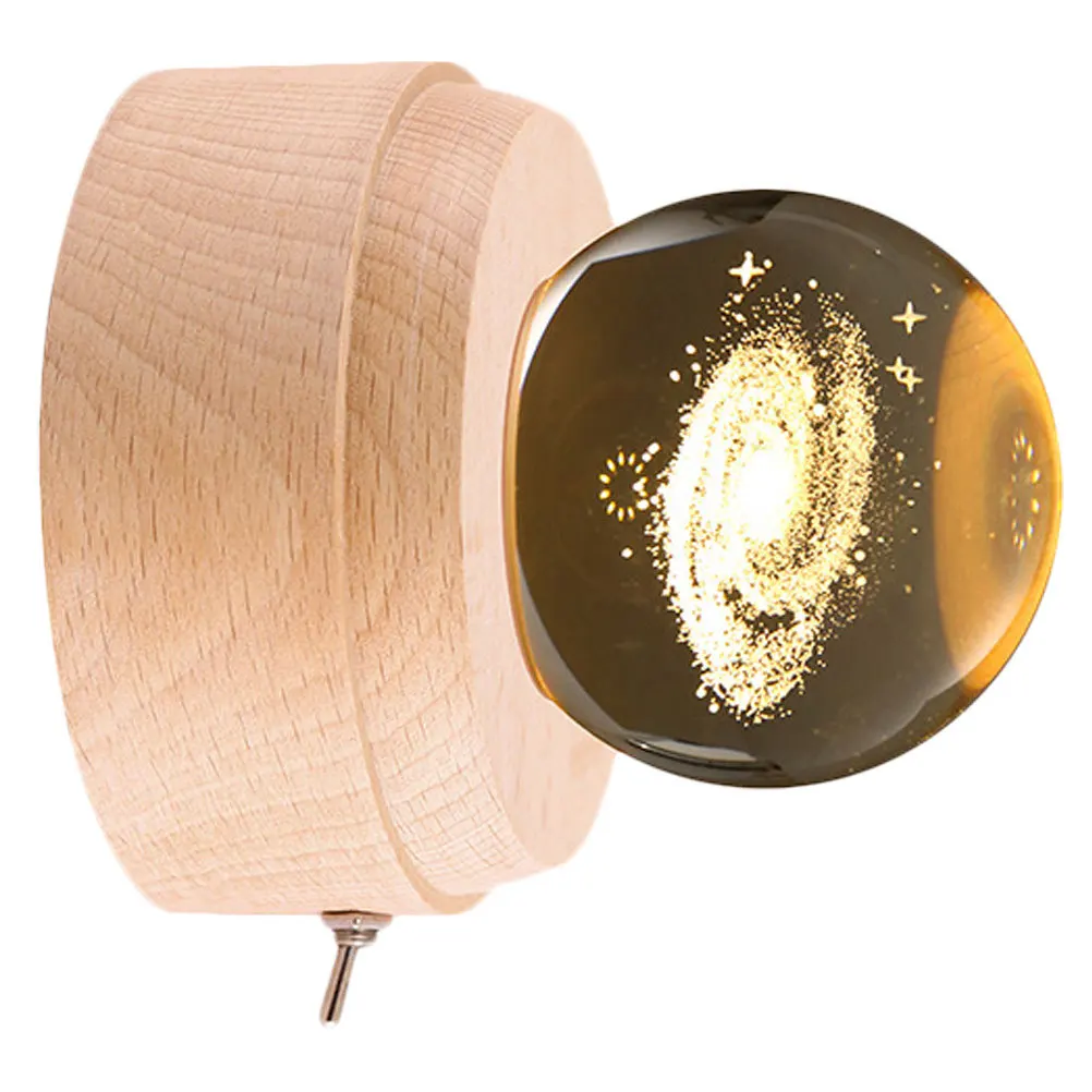 

3D Usb Ball Desktop Decoration Star Glowing Ball Music Box Romantic Light Gift Box For Home Decor
