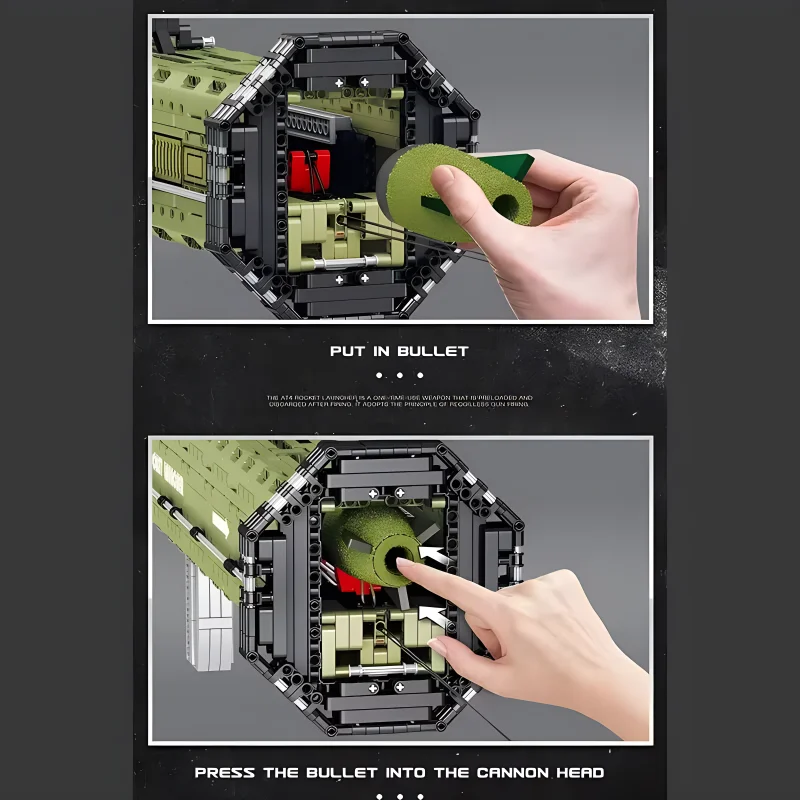 Reobrix 77027 MOC التقنية AT-4 مكافحة خزان قاذفة الصواريخ اللبنات العسكرية الطوب لغز اللعب هدايا عيد الميلاد للأطفال