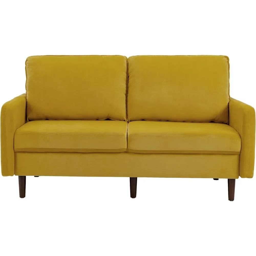 

L Sofa With 2 Seats W/Armrest, Upholstered Love Seat Velvet 2-Seater Couches For Living Room, Sofa With 2 Seats