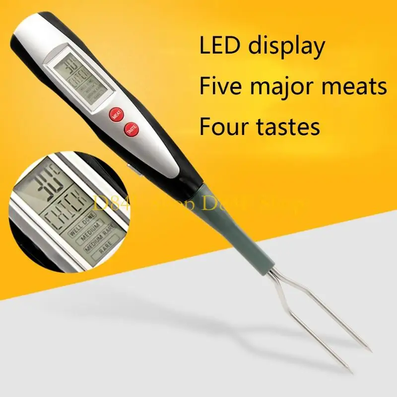 Termometer daging d84f berlaku dapur memanggang kalkun digital barbecue fork