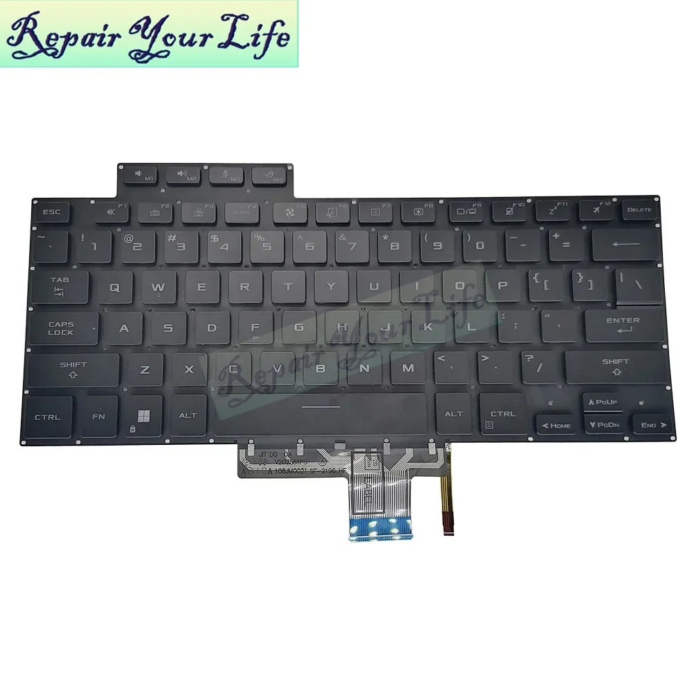 US RGB Backlit Keyboard For Asus ROG Flow X16 GV601 GV601RM GV601RW GV601VA GV601VI GV601VU Gaming Notebook Parts 0KNR0-2812US00