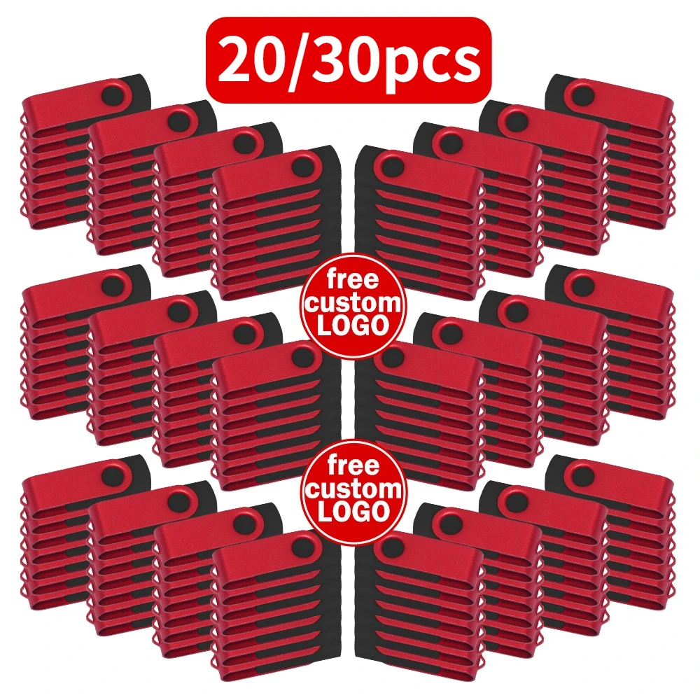 20/30pcs/lot USB 2.0 USB Flash Drive Flash Memory Card 32GB Pendrive 64GB USB Stick 4GB 8GB 16GB Memory Stick U Disk Free Logo