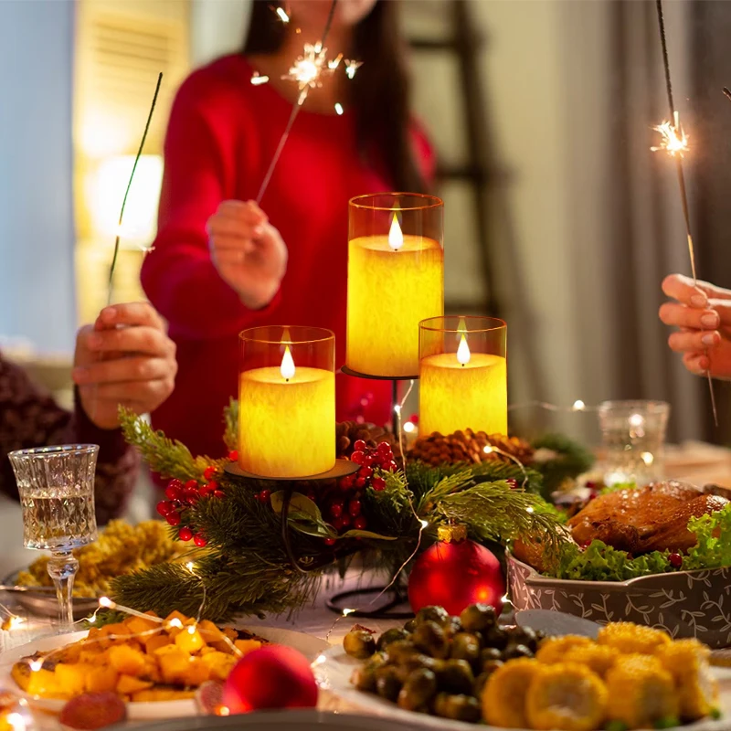 Velas sin llama que cambian de Color, luz de vela electrónica LED con control remoto y temporizador, llama realista para decoración del hogar de