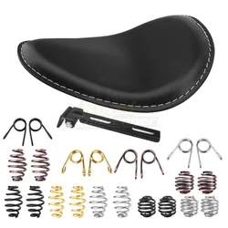 Black MOTO Solo Driver Seat Spring Bracket Kit For Harley Custom Chopper Bobber Honda Yamaha Kawasaki Suzuki