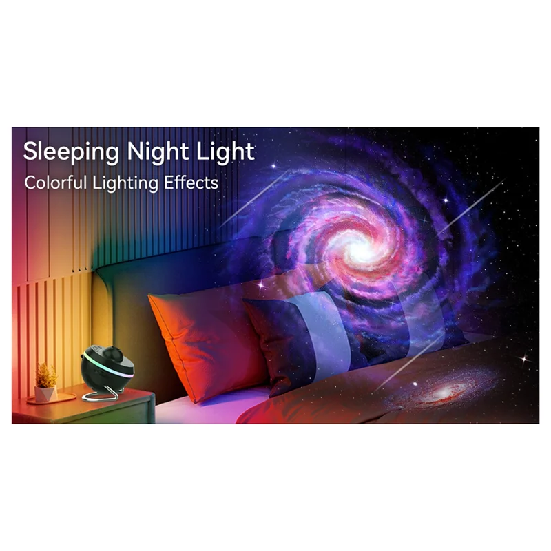 A61Z Deals 4K Ultra HD Universe Galaxy LED Projection Light 13 Pieces Dynamic Galaxy Meteor Bedroom Atmosphere Light Gift Light