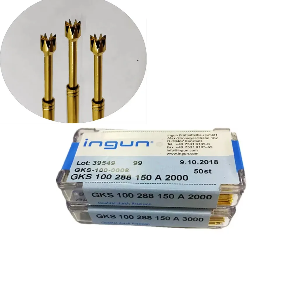 100PCS INGUN Probe GKS100 288 150 A2000/A3000 Octopus Plum Head 1.36mm Spring Test Pin For PCB Circuit Board Testing