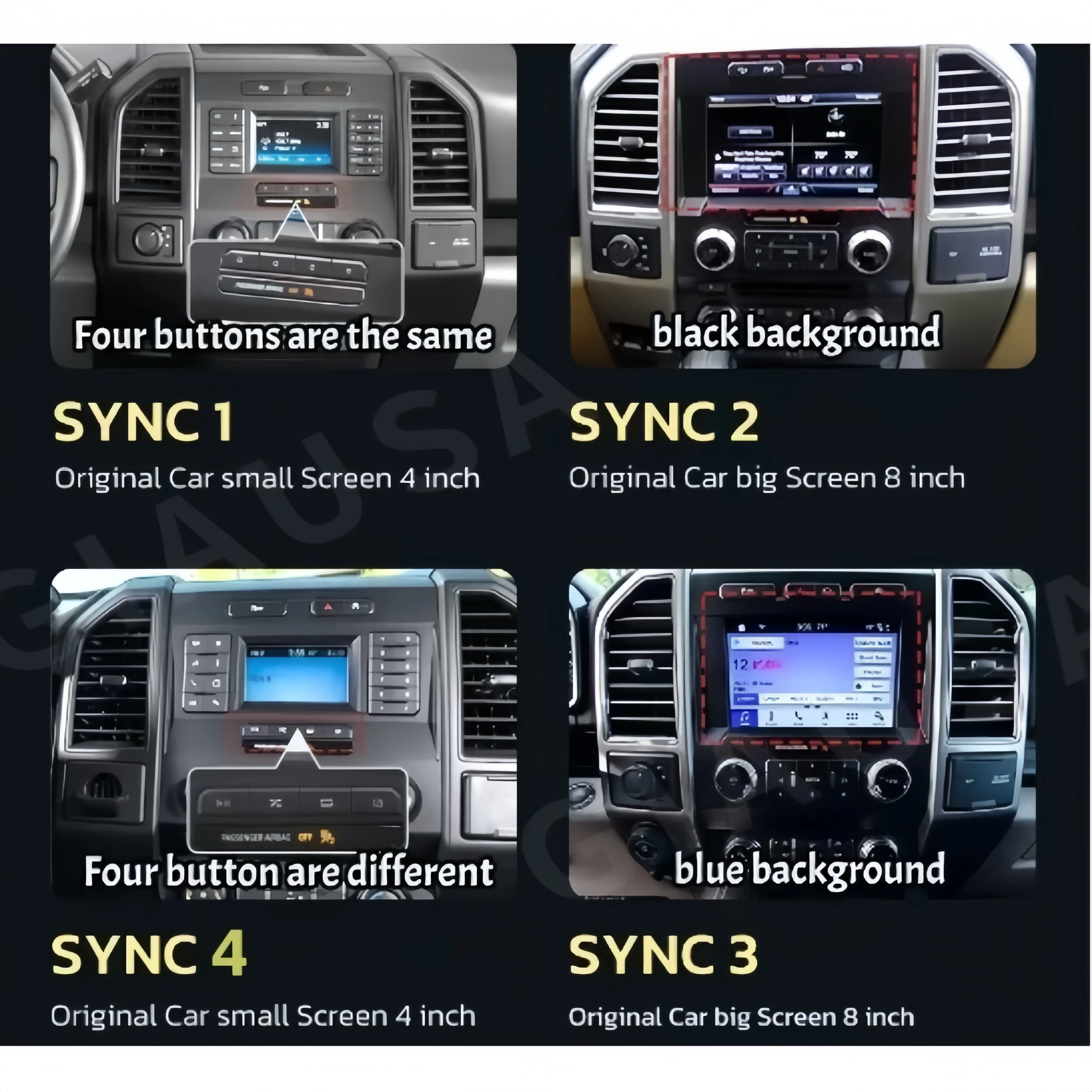 Android 14 Auto CarPlay Car Radio 12.1 Inch For Ford F150 F-150 2015-2019 Screen Receiver Multimedia Stereo Player GPS Head Unit