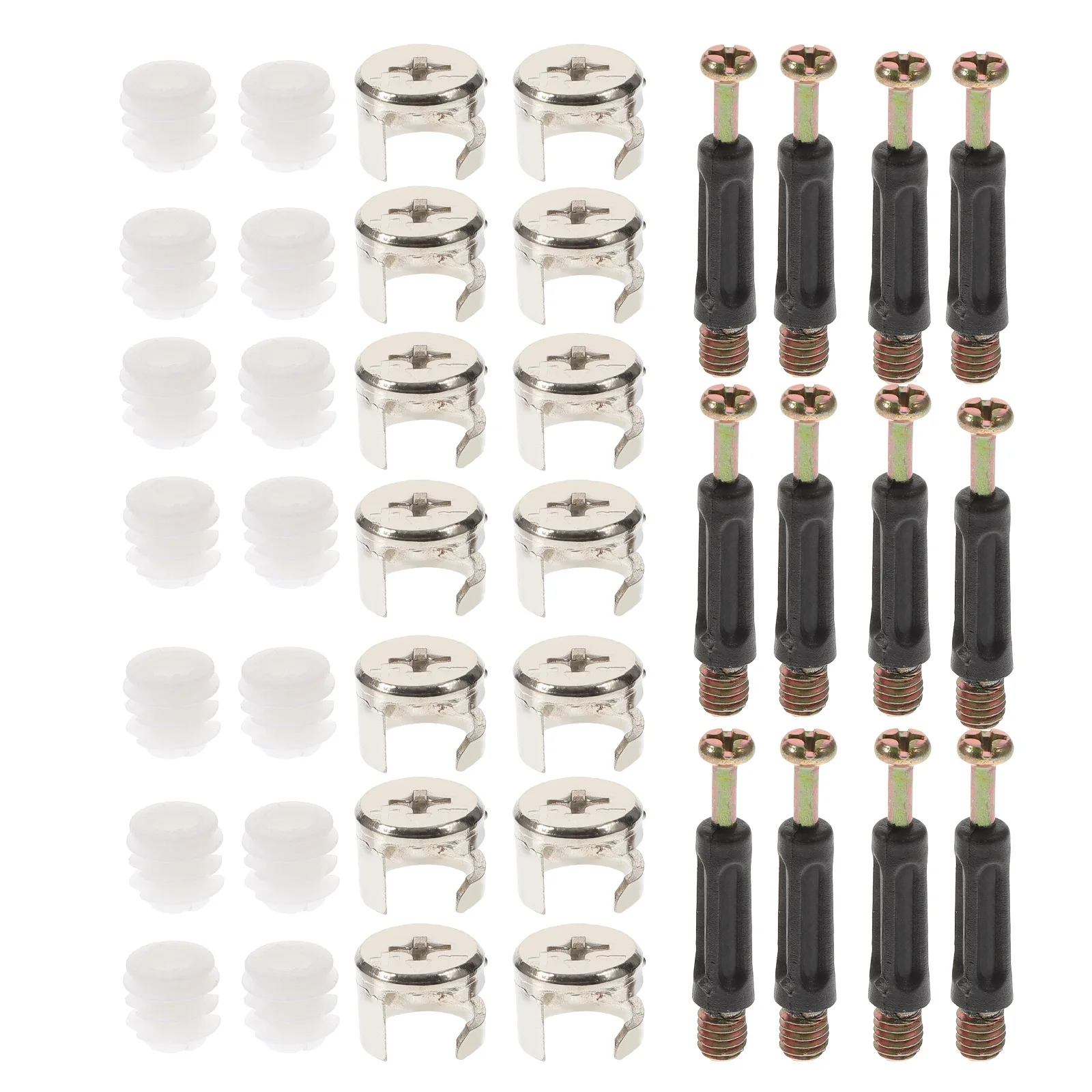 

100Sets Fitting Kit Nylon Zinc Alloy Furniture Connectors High Hardness Panel Fastening for Cabinets Bookshelves