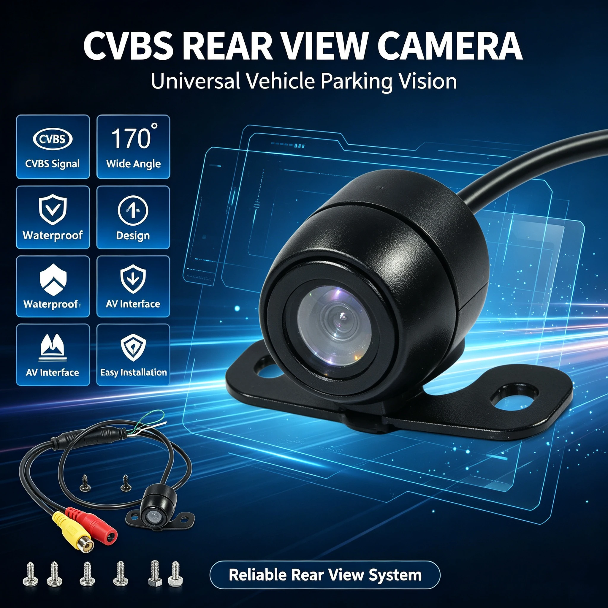 Back-up Camera Monitoring Front and Rear View Camera Blind Spot Parking Auxiliary CCD butterfly Waterproof