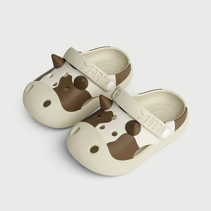 

0-7y Kids Mules & Clogs Summer Baby Boys Girls Sandals Non-slip Cows Flat Soft Sole Beach Slippers Children Garden Shoes H3-1