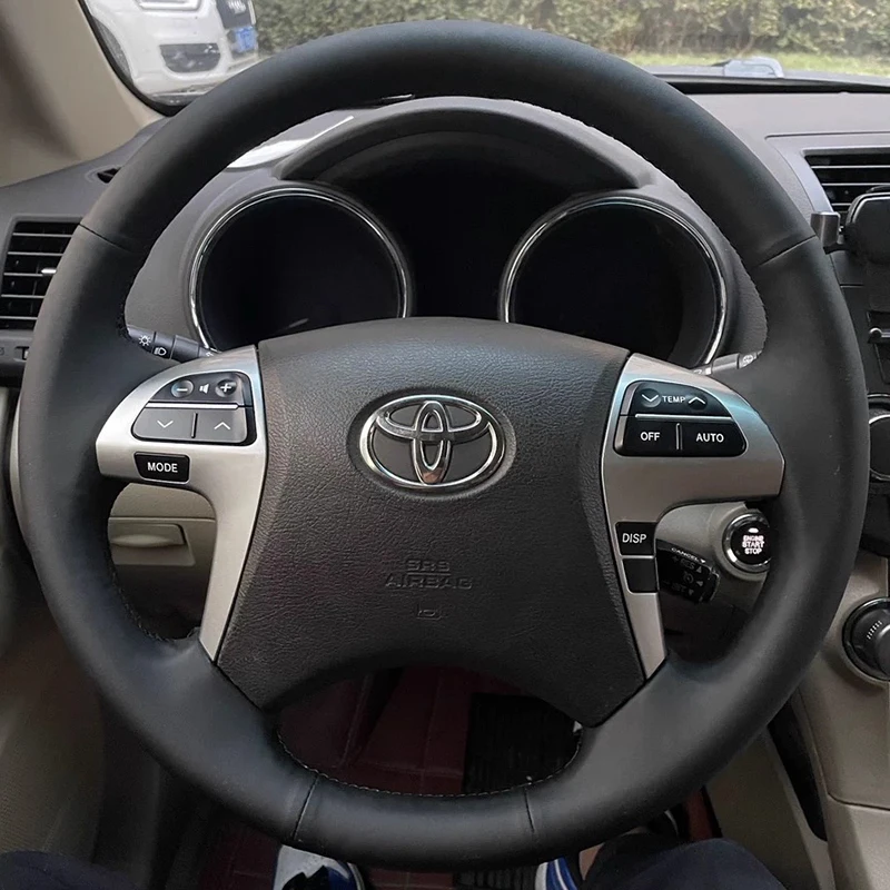 

For Toyota Camry 2006-2013 Highlander 2009-2013 Manual Sewing Car Steering Wheel Covers Car Interior Accessories Genuine Leather