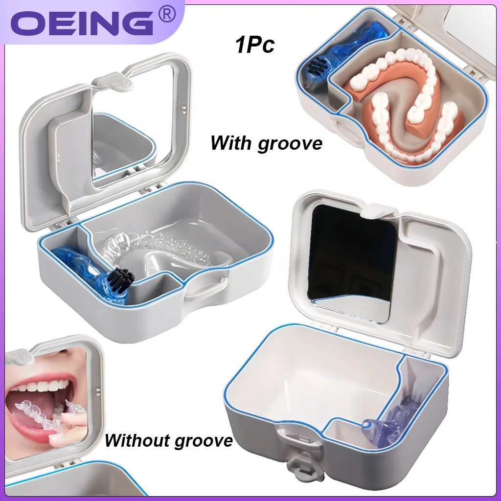 

BOEING ящик для хранения вставных зубов чехол с зеркалом и чистой щеткой чехол для протезов фиксатор контейнер портативный ящик для протезов стоматологическая лаборатория