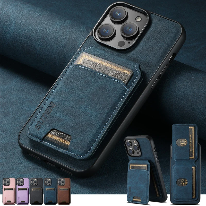 EUCAGR Luxury Phone Case For iPhone 16 15 14 13 12 11Pro Max Plus Flip Magnetic Leather Wallet Cover For iPhone 15Plus XS Max XR