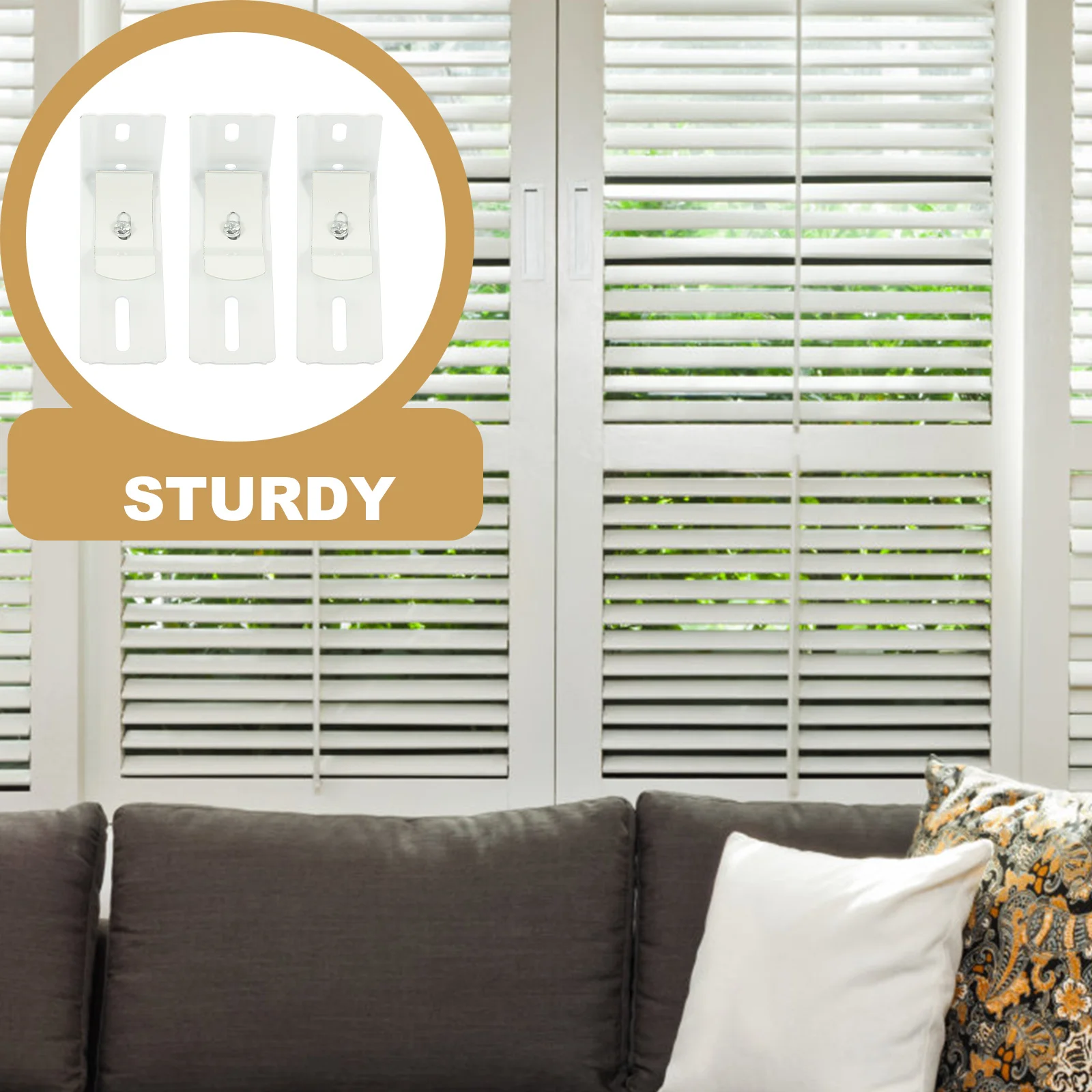 

3Pairs Vertical Blind L Bracket Pom Iron Durability Security Simple Installation Space Saving Vertical Blinds Replacement