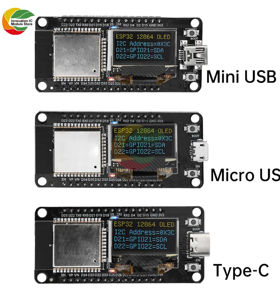 ESP32 ESP-32D WIFI Development Board Module CH340C With 0.96 OLED Screen Yellow Blue Display 30Pin