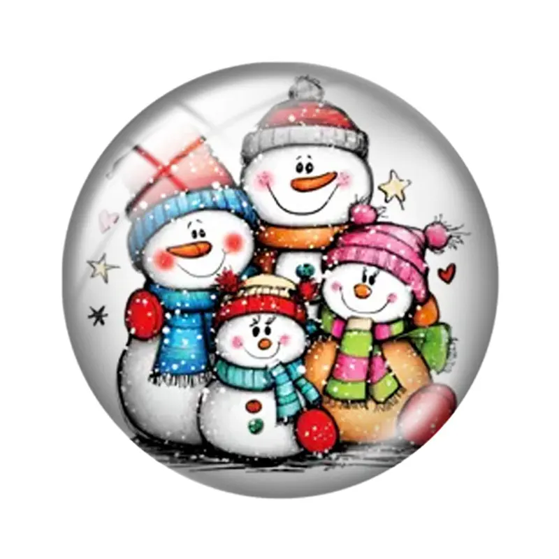 Cute Cartoon Christmas  12/18/20/25mm glass cabochon  bracelet pendant rings for jewelry demo earrings back Making findings