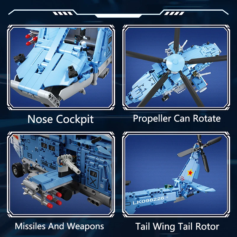 1711 stücke Angriff Hubschrauber Bausteine Set Armee Flugzeug Militär Kämpfer Modell Kit Montage Ziegel Kinder DIY Spielzeug Urlaub Geschenke