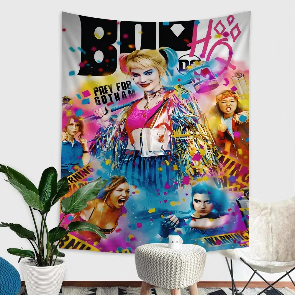 H-harley كول Q-quinn فيلم أنيمي نسيج معلق التارو الهبي جدار السجاد النوم ديكور المنزل