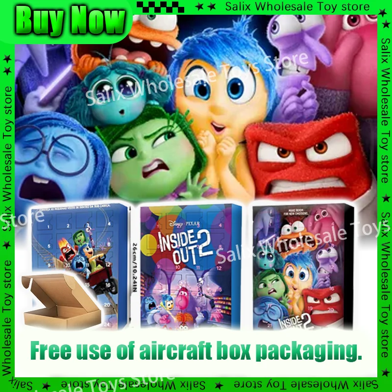 New Inside Out 2 Box 24pcs Christmas Countdown Advent Calendar Box Decoration Ornaments Children'S Holiday For Kids Gifts Toys