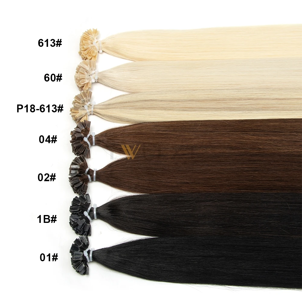 YWUEXT ตรง Keratin TIP Hair Extensions 12-24 ''ธรรมชาติผมฟิวชั่นแบน K เคล็ดลับ Keratin กาว Remy ผม 1 กรัม/ชิ้น