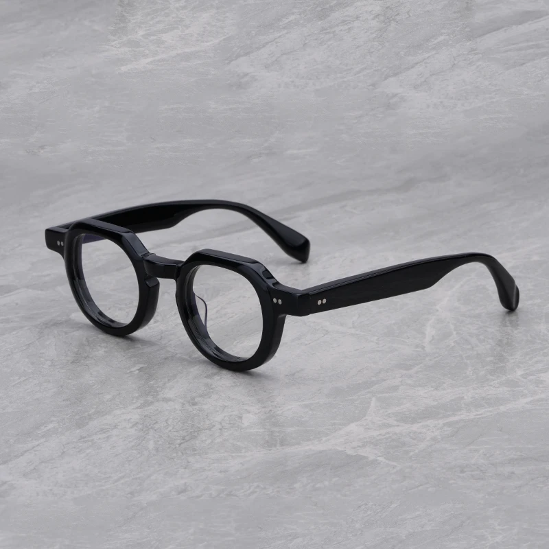 男性と女性のための大きな丸いメガネフレーム矯正レンズ近視デザイナーメガネ日本の手作り高品質