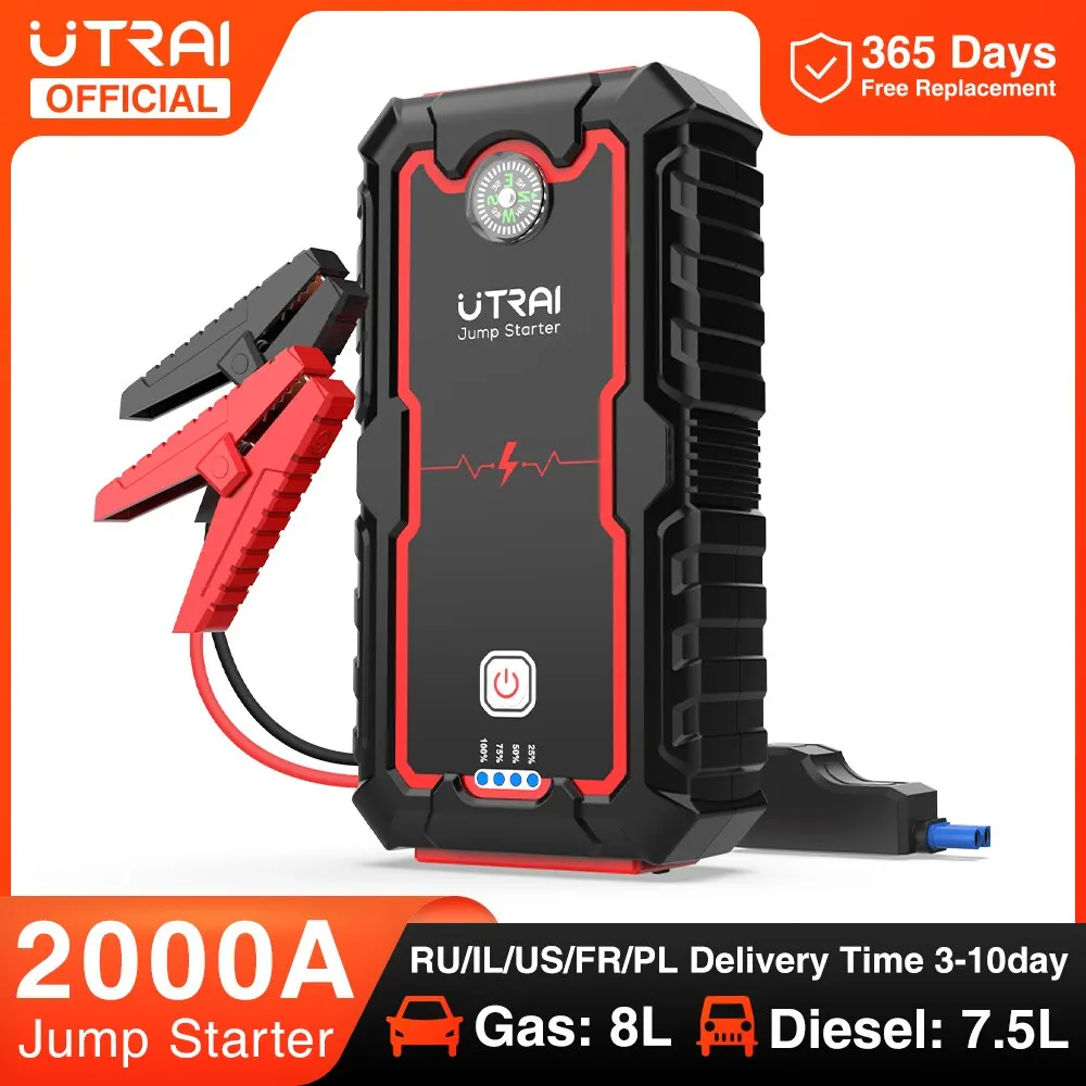 UTRAI Jstar one Portable Car Battery Jump Starter Emergency Auto Starter Booster 12V 2000A  Charger Device For 8.0L/7.5L