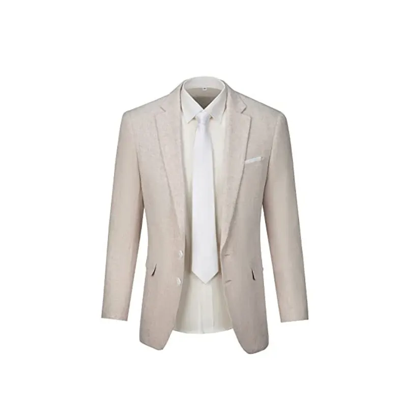 Linen Suit 3 Piece Vintage Retro Wedding Prom Suits Slim Fit Jacket Coat Groom Tuxedos
