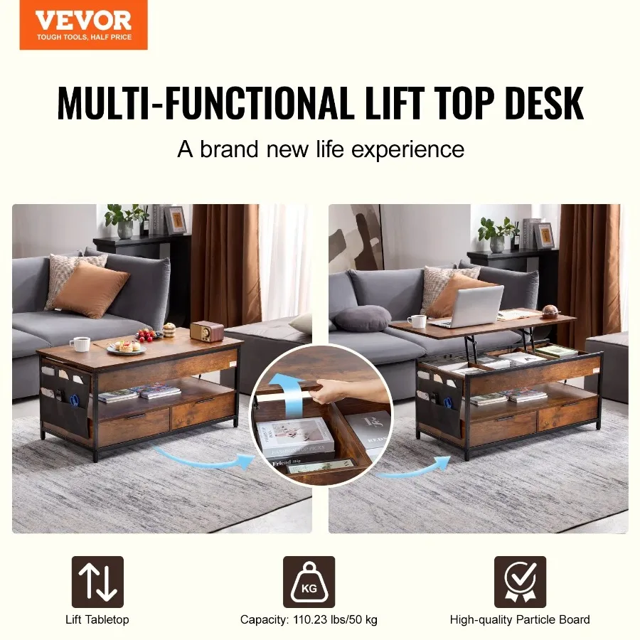 VEVOR Lift Top Coffee Table 39.4