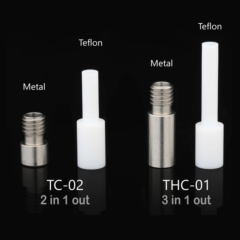 Запчасти для 3D принтера, ПТФЭ трубка 2 в 1, 2 цвета, Hotend TC-02 Hotend Throat/3 в 1 Out, многоцветная, 3 цвета, Hotend THC-01 Pipe