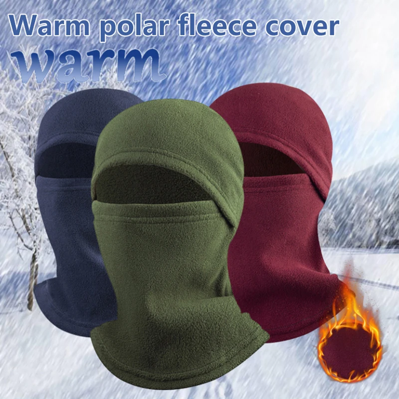 2025 New Winter Polar Coral Fleece Balaclava Men Face Warmer Beanies Thermal Head Cover Tactical Sports Scarf Caps Hoodies