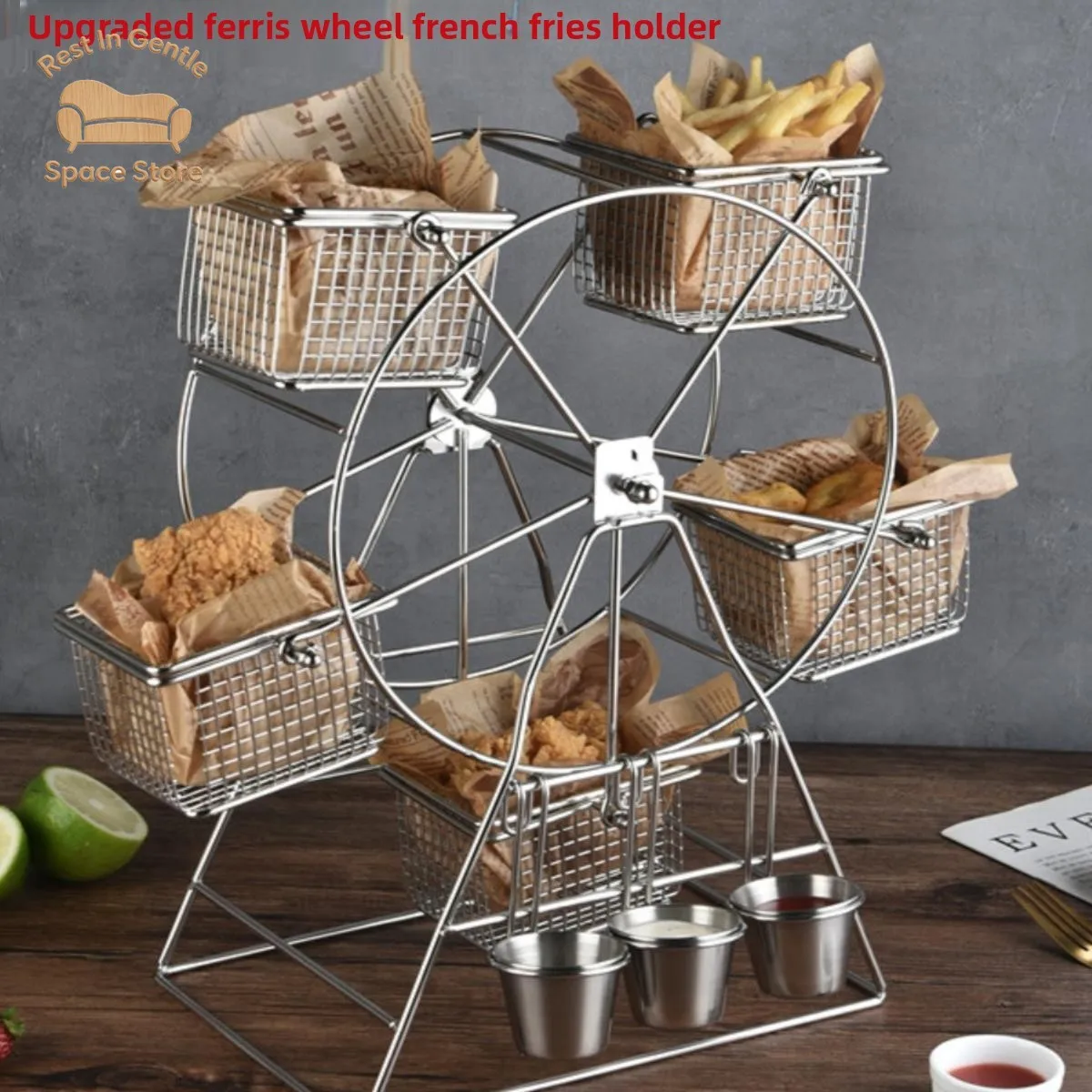 Internet celebrity ferris wheel rotating snack French fries rack fried chicken basket, gourmet snack box bar KTV dim sum food