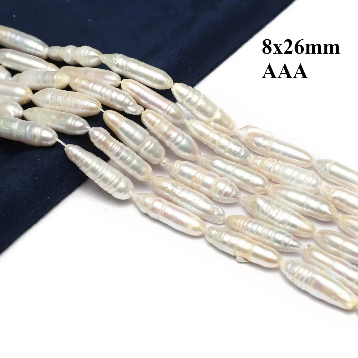 

8x26mm AAA Natural Freshwater Pearl Baroque Stripe Shape Thread Bead Jewelry Making DIY Necklace Bracelet Earring Accessory Gift