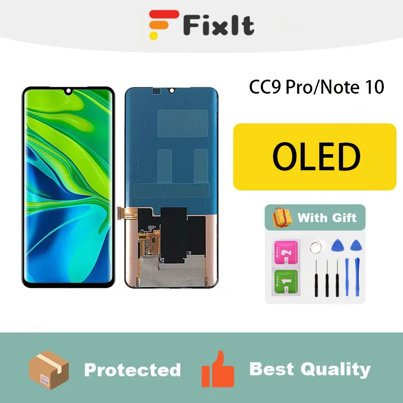 For Xiaomi CC9 Pro/Note 10 4G Screen Replacement Display LCD Touch Digitizer Kit For Mi Note 10 With Repair Tools