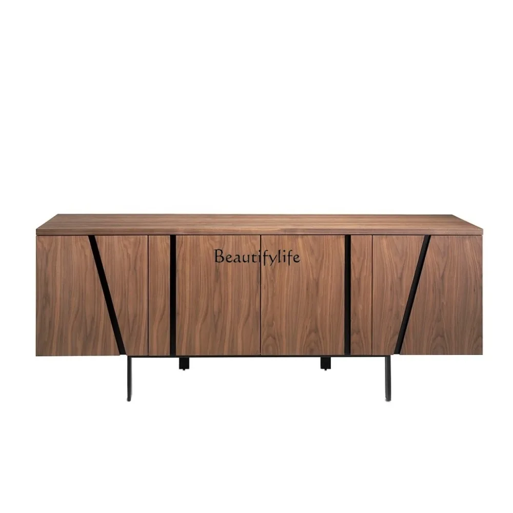 

Nordic Modern Minimalist Sideboard Storage Tea Cabinet Walnut Color Italian Minimalist