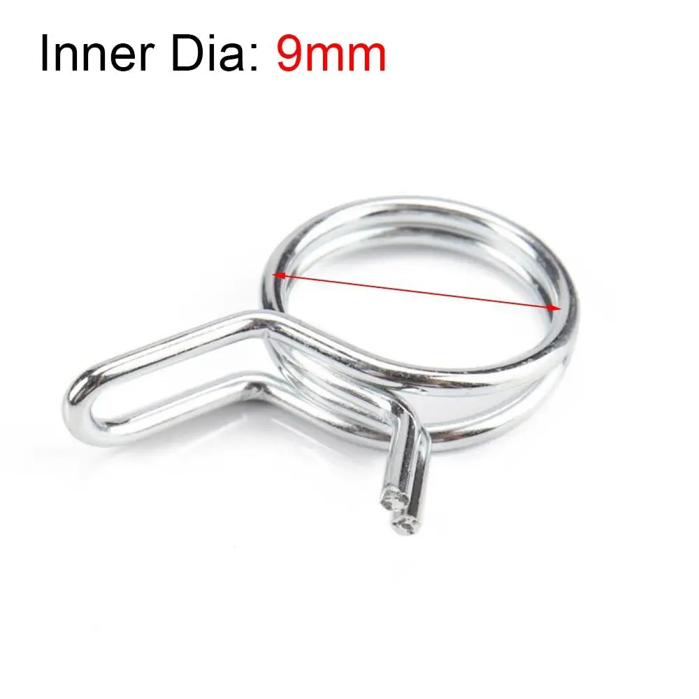 10Pcs/set Spring Clips Hose Clamp Assortment Kit Fuel Line Pipe Clips 304 Stainless Steel Sealing Tube Spring Clips