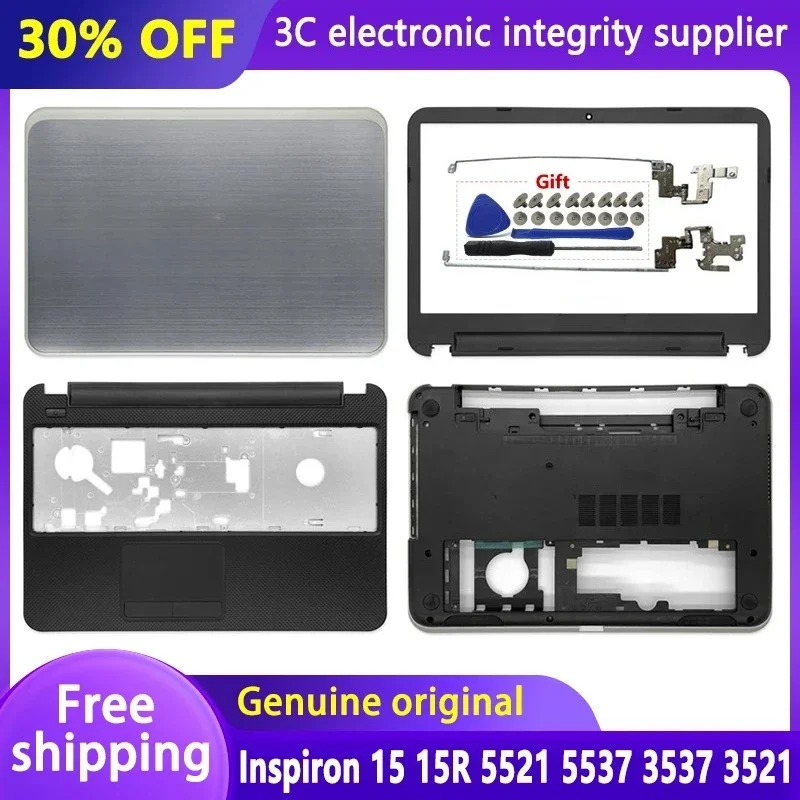 

New Laptop Case For Inspiron 15 15R 5521 5537 3537 3521 LCD Back Cover Front Bezel Hinges Palmrest Bottom Case Top Housing