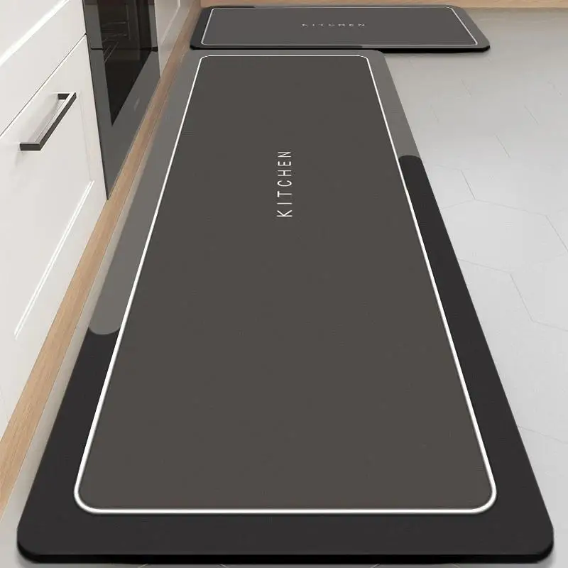 Thickened Long Strip Diatomaceous Earth Kitchen Floor Mat Dirt Resistant Absorbent Carpet Erasable Waterproof Anti Slip Rugs