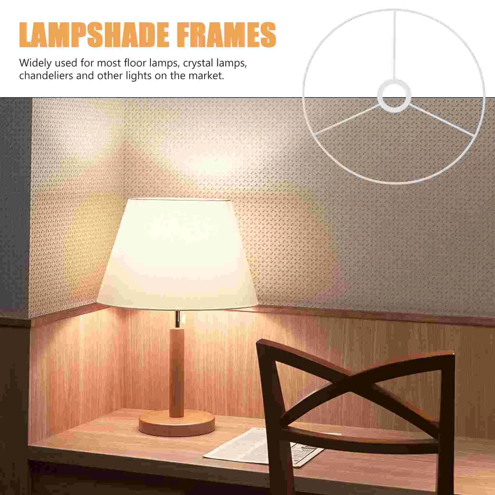 Floor Lamp Shade Holder Woven Lampshade for Chandelier Light Stand Metal Ring Support Iron Pendant