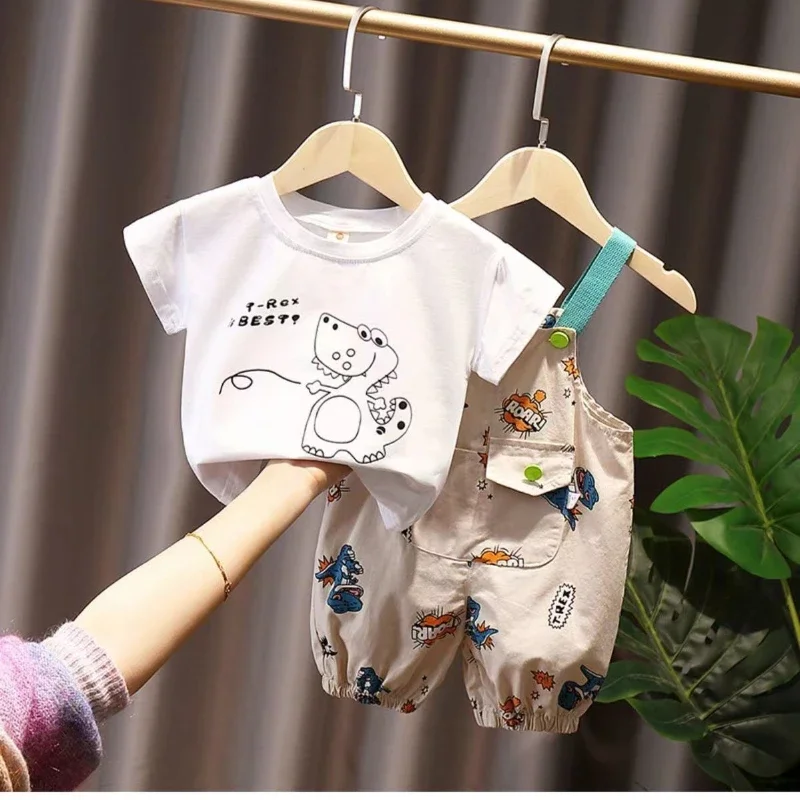 جديد الصيف طفل الفتيان الملابس مجموعة الأطفال الكرتون تي شيرت السراويل 2 قطعة/مجموعة ملابس الاطفال الرضع زي غير رسمي طفل رياضية