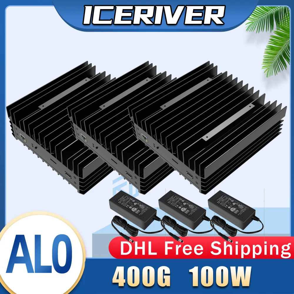 3 PCS IceRiver ALPH AL0 400GH/S 100W Alephium Miner ALPH Mining ICERIVER ALO With PSU Batch December 15th to 30th shipping