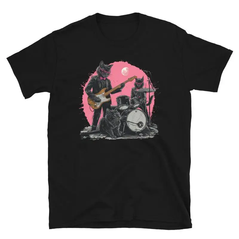 

Funny Black Cats Band T Shirt Art Novelty Music